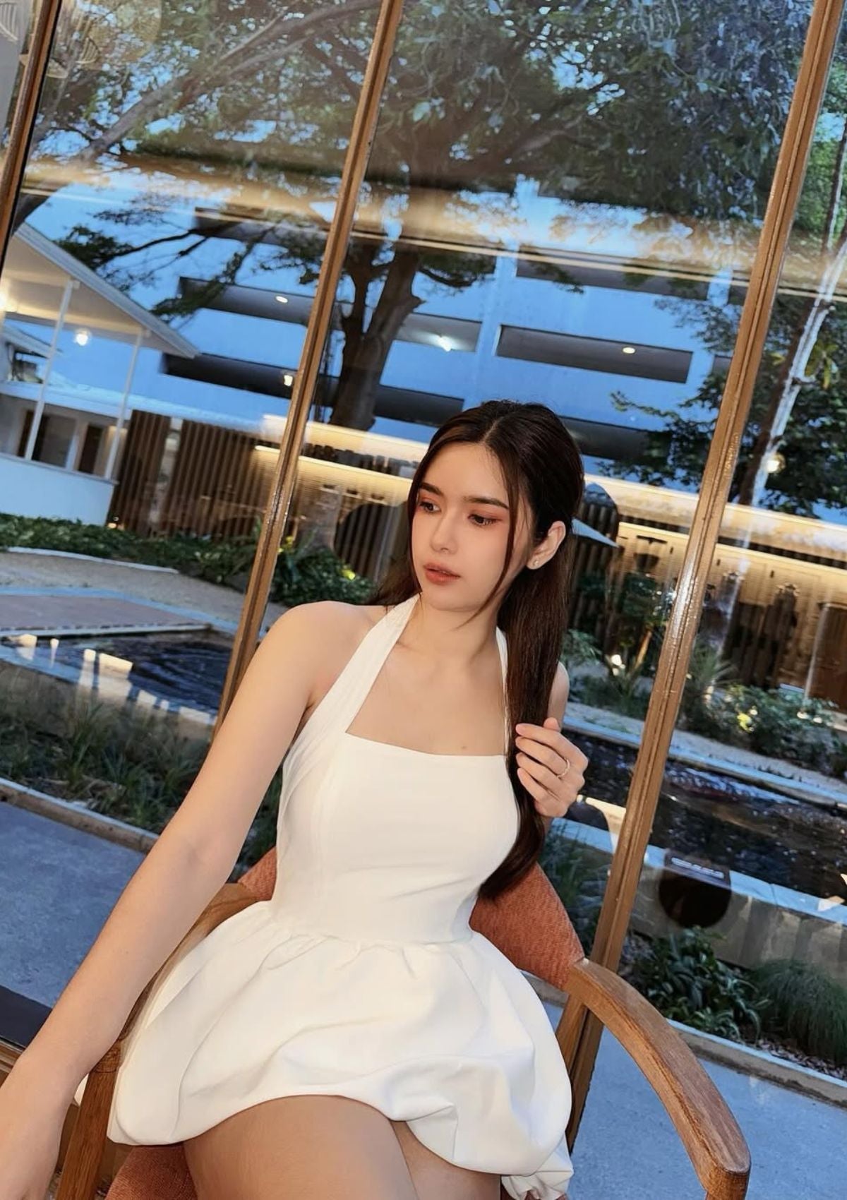 Ivory Bloom Halter Dress