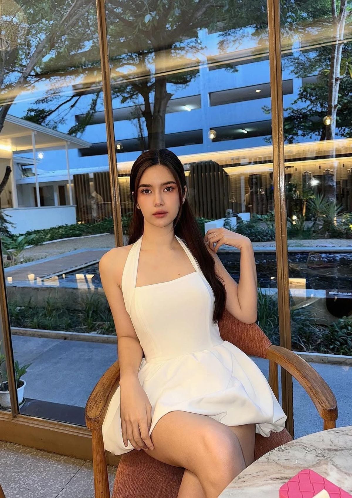 Ivory Bloom Halter Dress