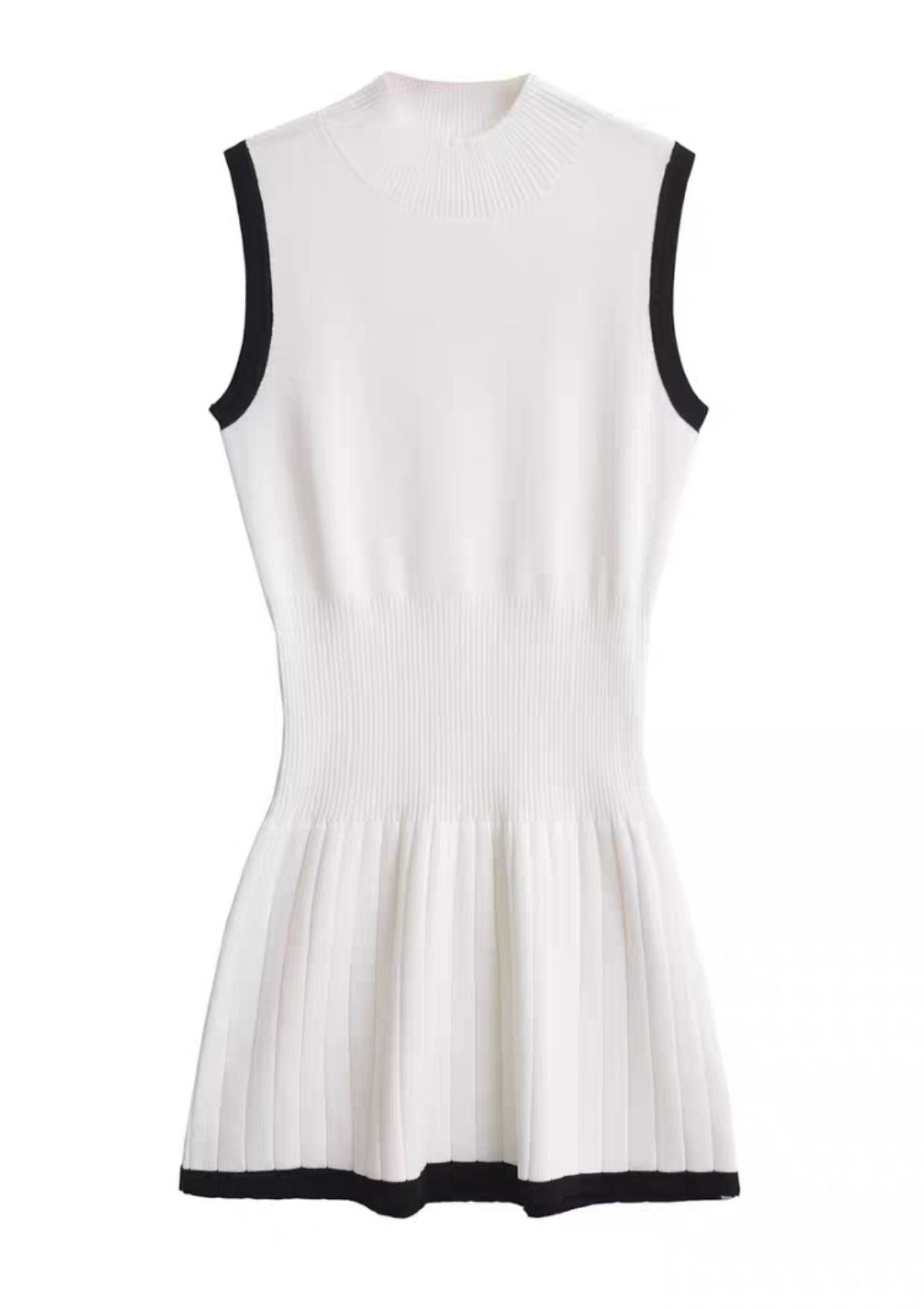 Noir Pleated Hem Knit Dress