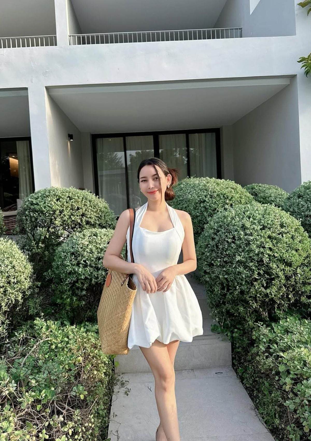 Ivory Bloom Halter Dress