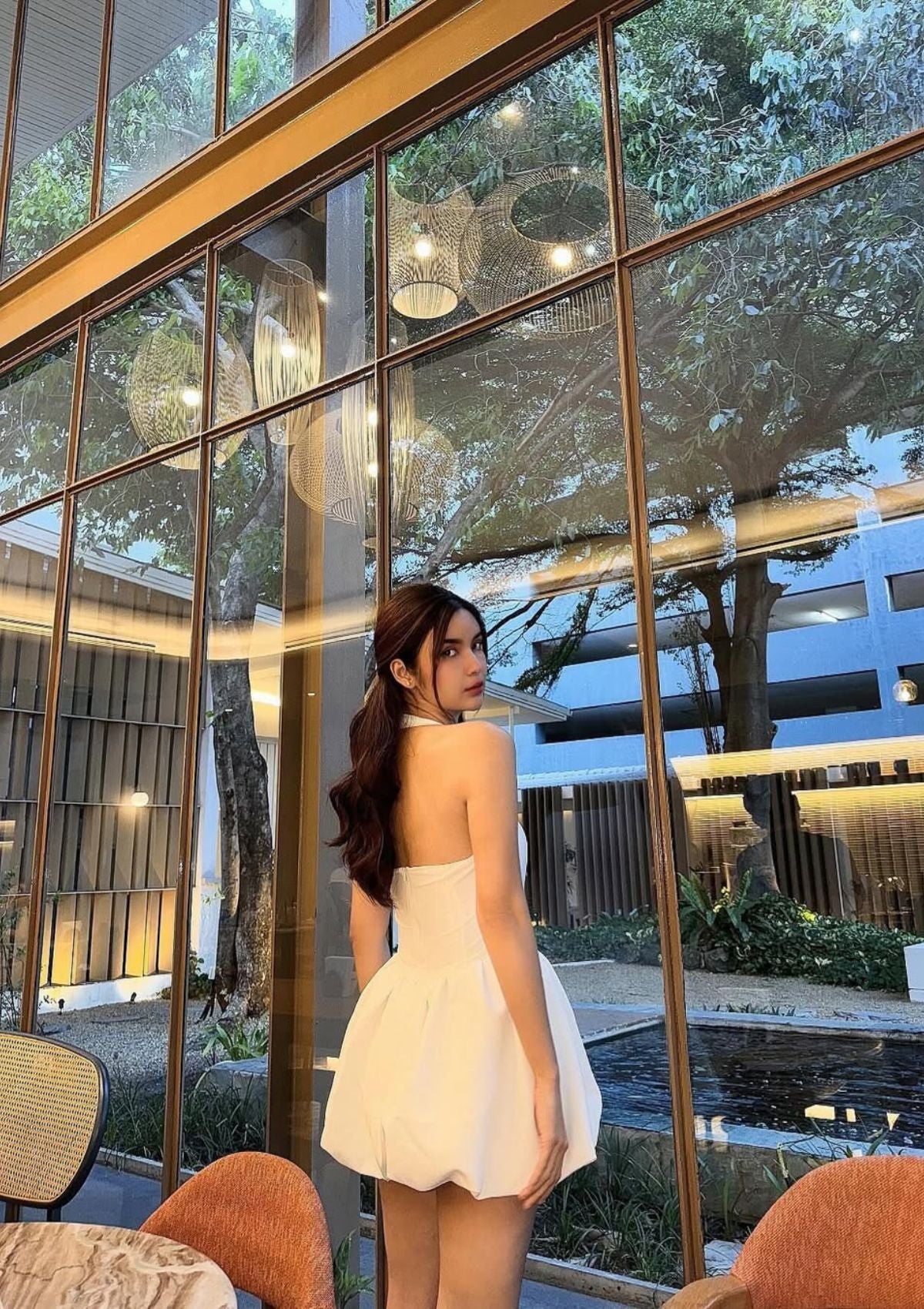 Ivory Bloom Halter Dress