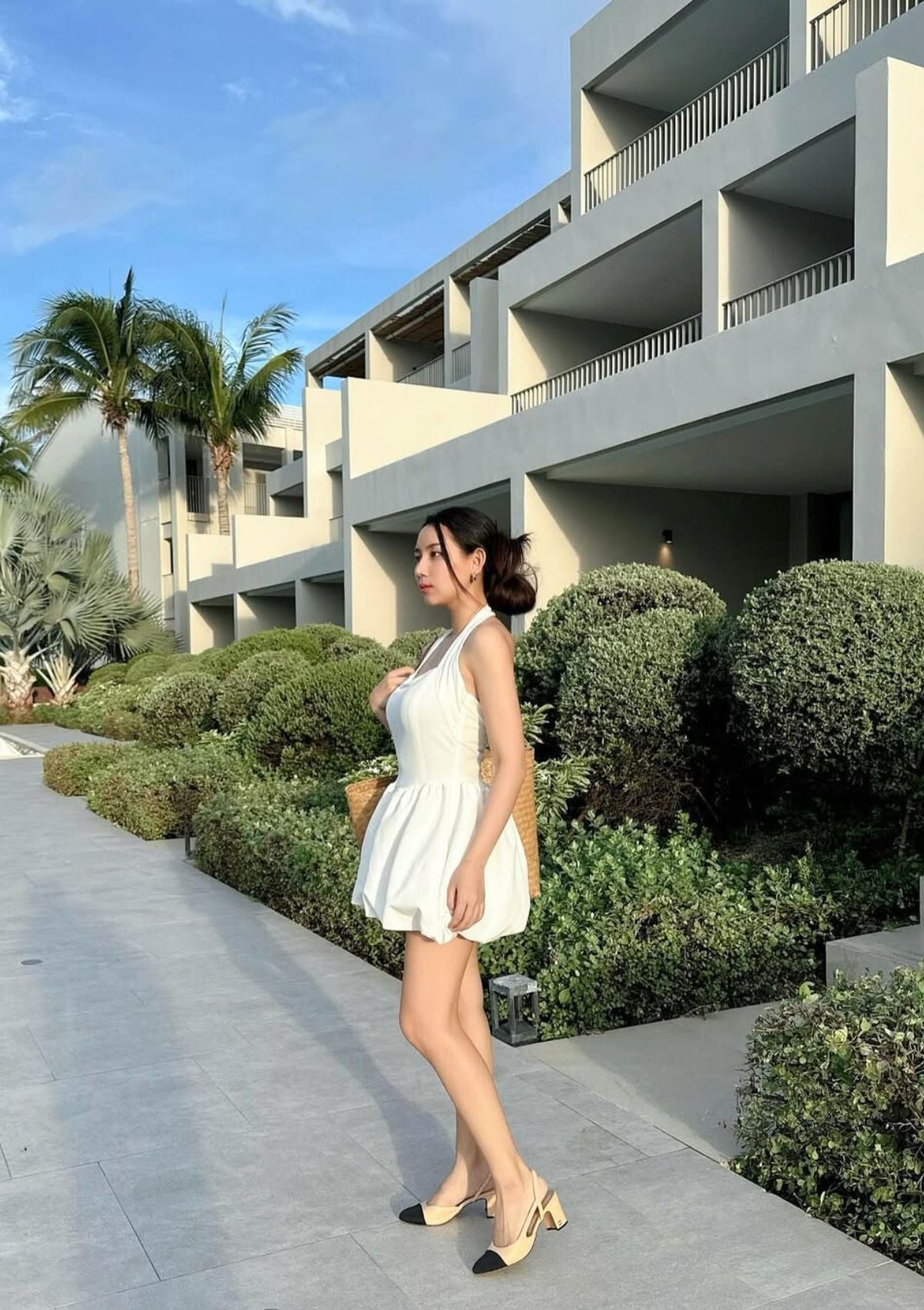 Ivory Bloom Halter Dress